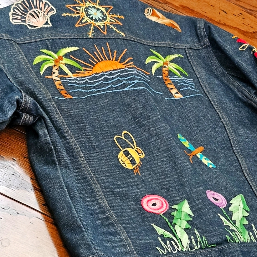Big Yank Sanforized Denim Jacket Custom Embroidery USA Dead Stock 1960's Vintage